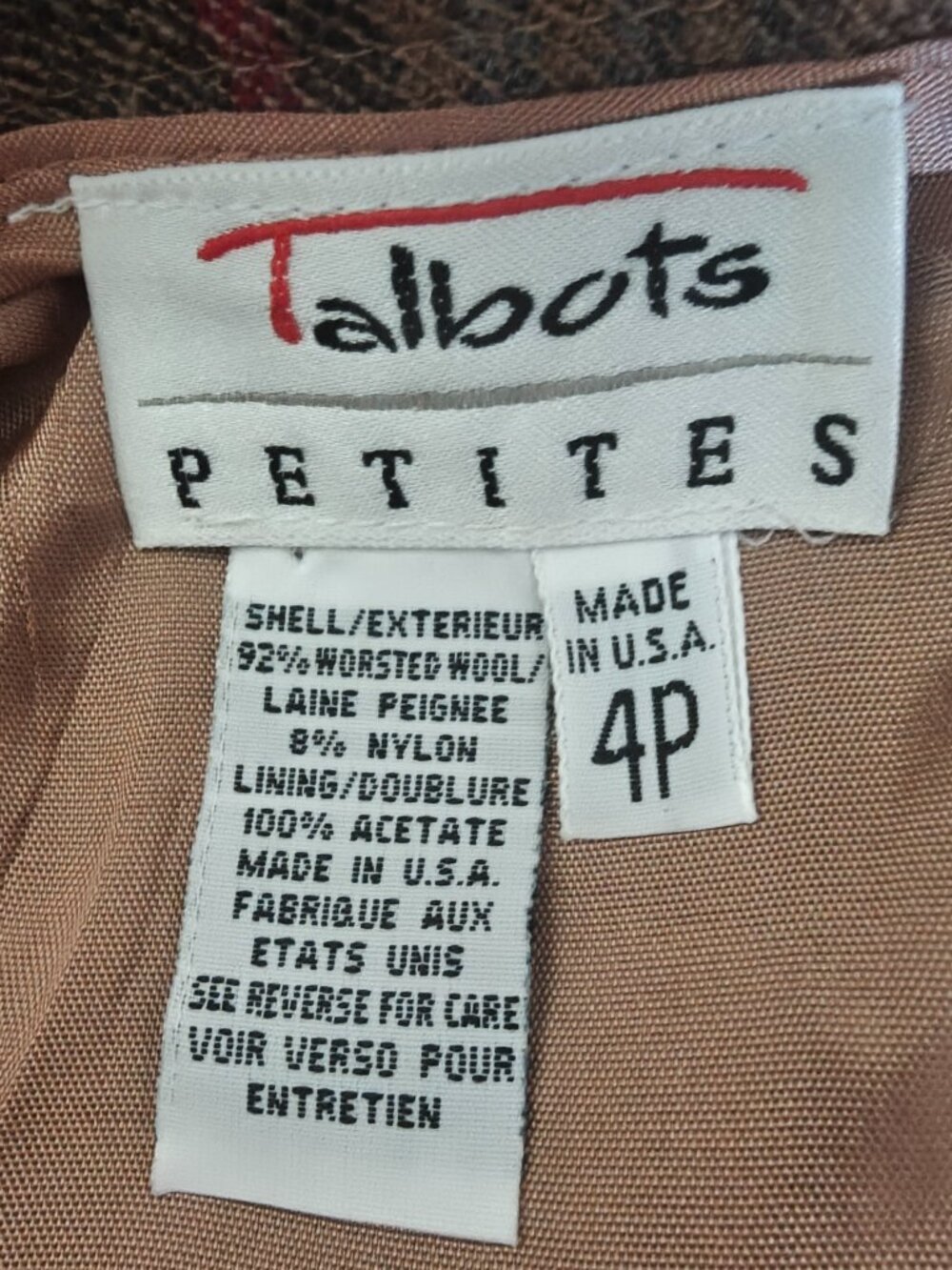 Vintage Talbots Plaid Worsted Wool Wrap Maxi Skirt Sz. 4P Academia - Picture 10 of 10